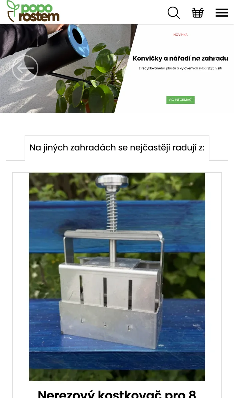 Dnešní úvodní stránka na mobilu